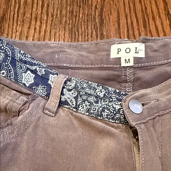 POL Patchwork Distressed Cotton Cropped Pants Boho Lagenlook Size M - Picture 3 of 16